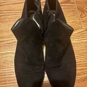 Xappeal Black Suede Ankle Booties (Size 6.5)